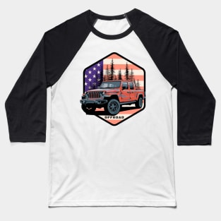 Jeep Gladiator (JT) - US Flag - Offroad Baseball T-Shirt